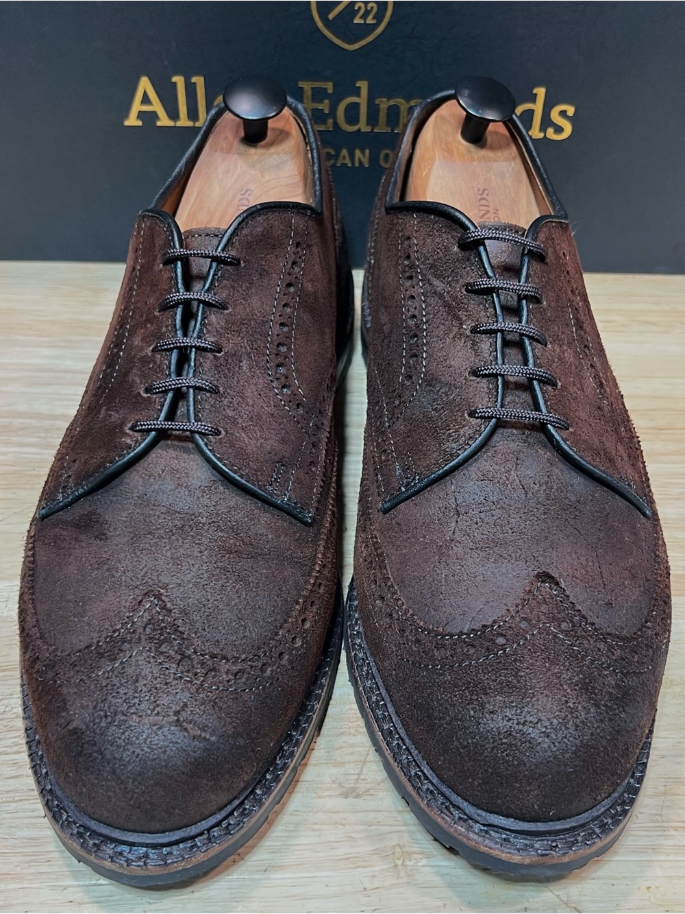 Allen Edmonds Big Sur Men’s Brown Suede Oxford Sz 10 3E Made In 🇺🇸